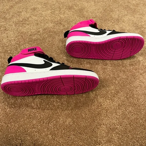 NWOB! Nike Court Borough Mid 2 Pink and Black Sneakers Youth Size 6. - Picture 8 of 8